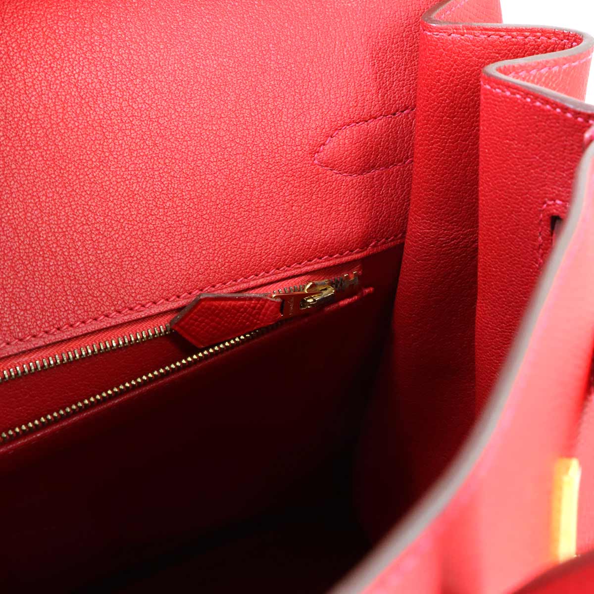 Birkin 35 Epsom Rouge Casaque Hand Bag Red