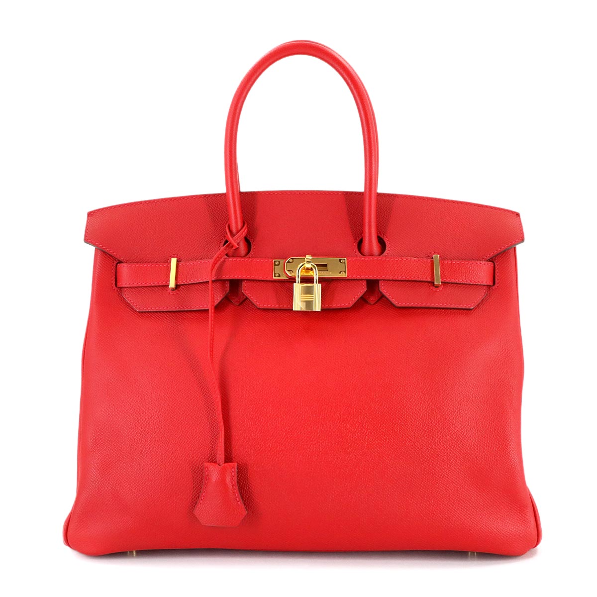 Birkin 35 Epsom Rouge Casaque Hand Bag Red