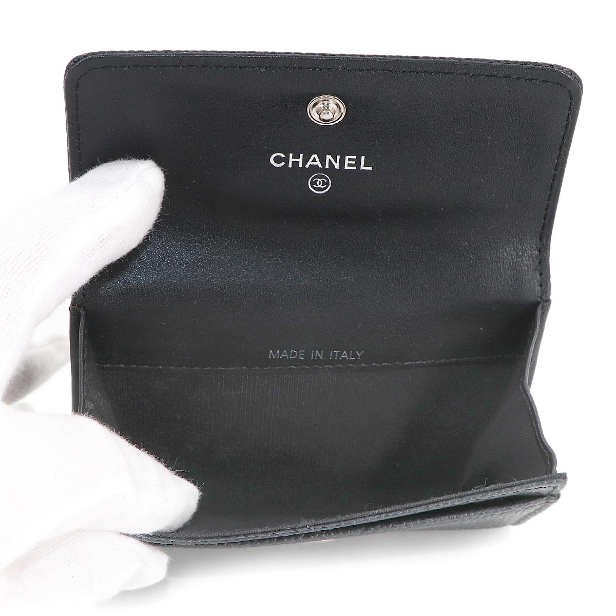 Card Case Leather Black Coco Logos Accessory