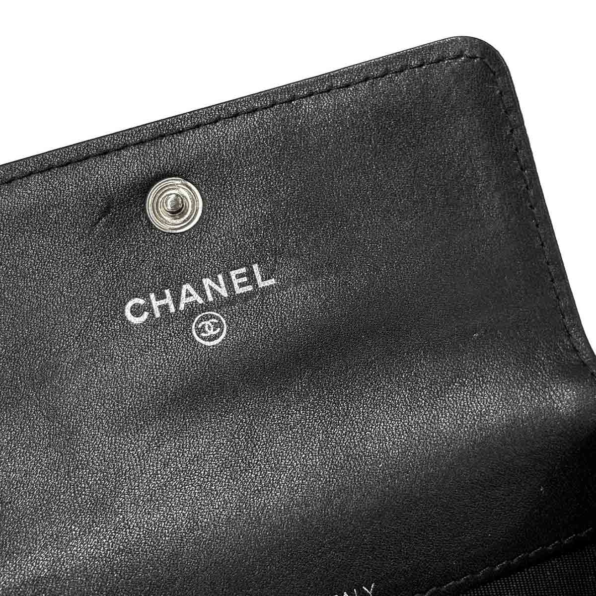 Card Case Leather Black Coco Logos Accessory