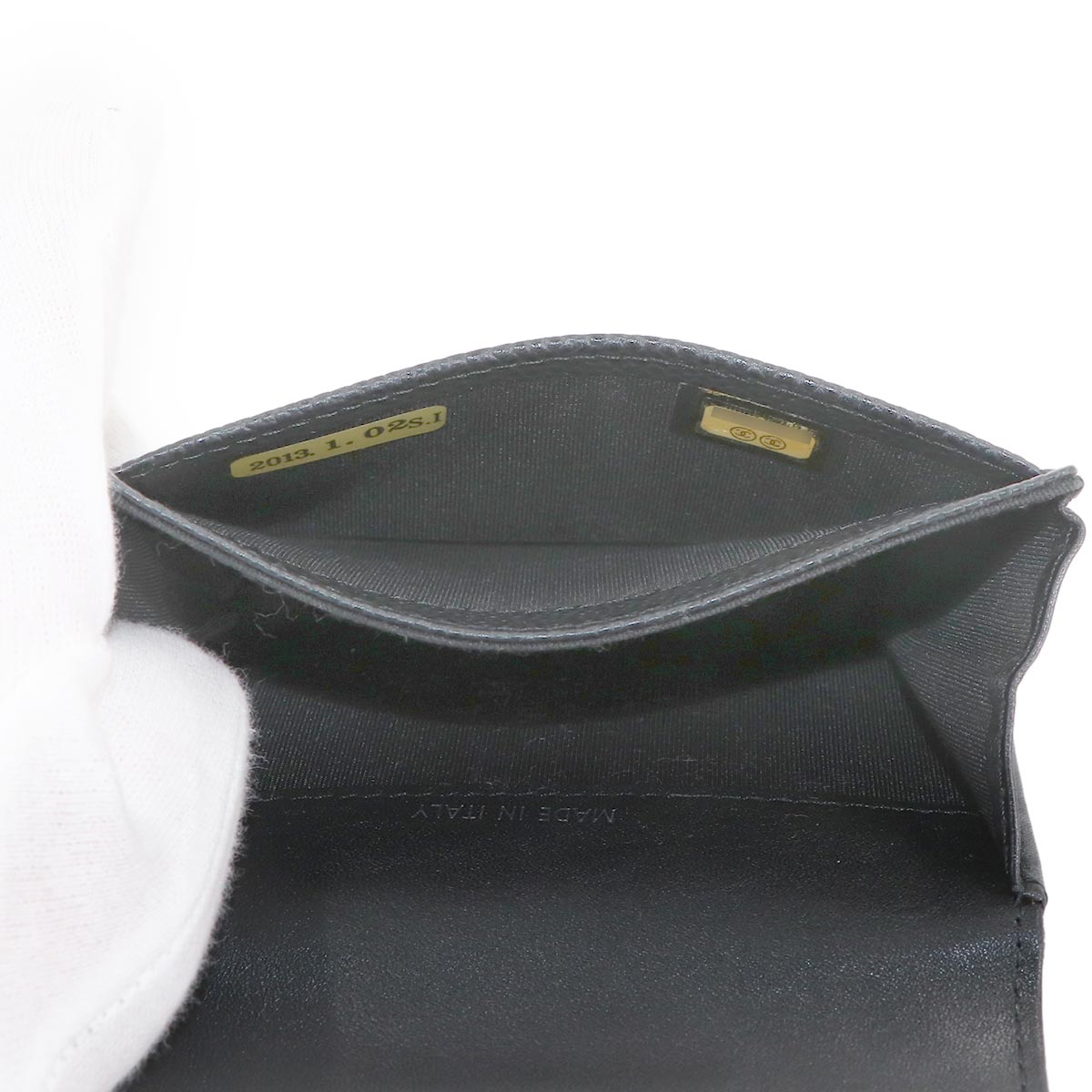 Card Case Leather Black Coco Logos Accessory