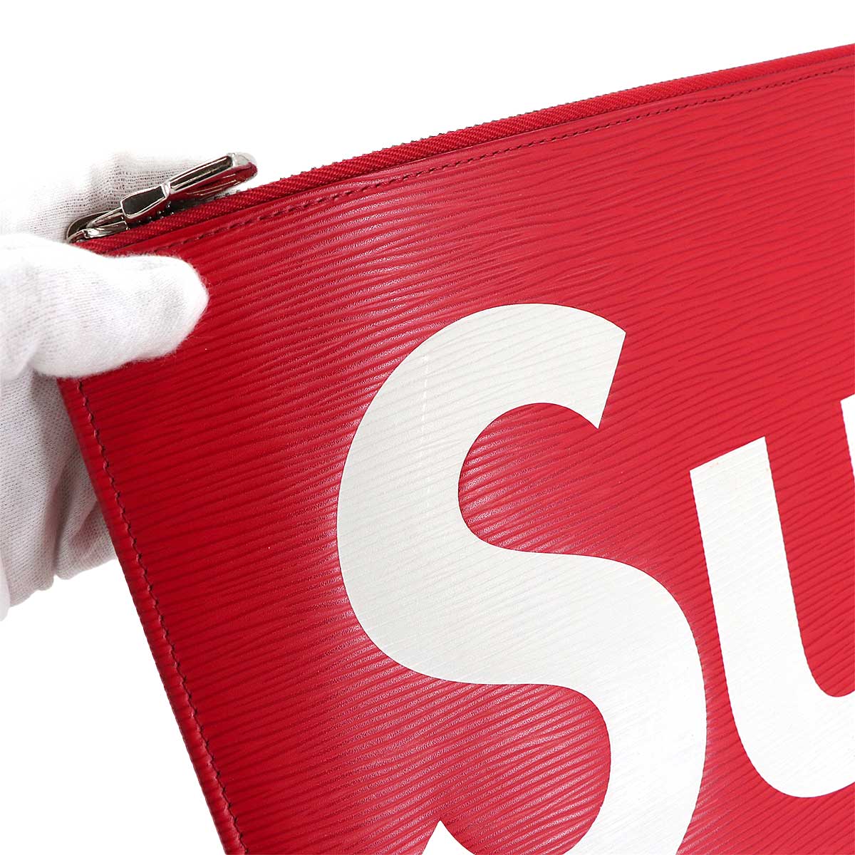 Supreme Epi Pochette Jour GM Clutch Bag Red White M67722