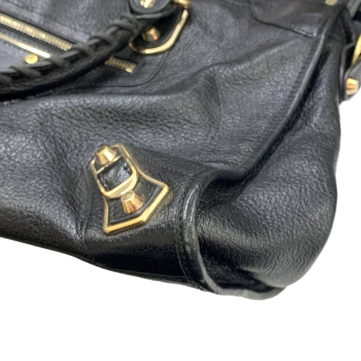 The City Hand Shoulder Bag Leather Black 115748