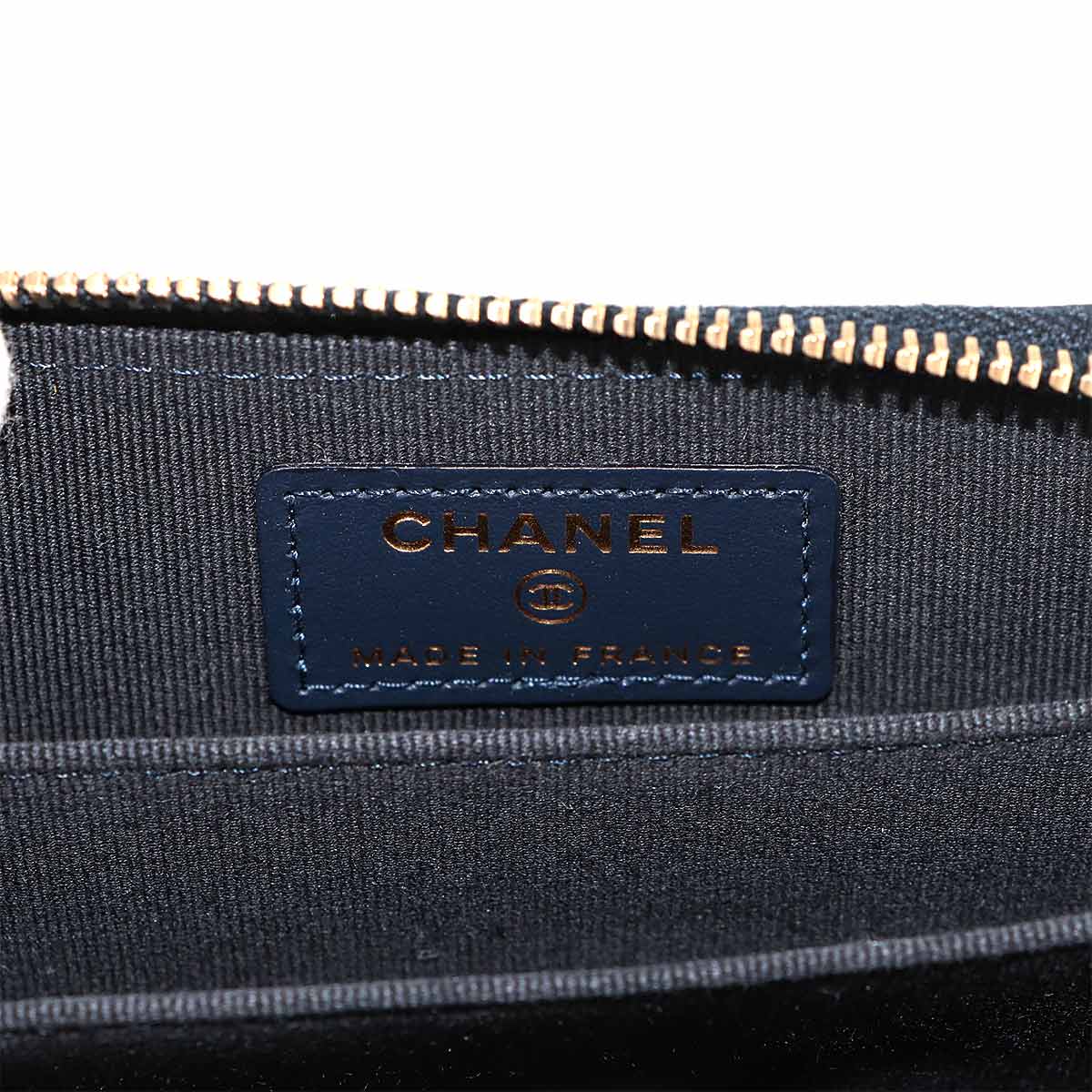 Matelasse Zipped Coin Purse Leather Navy AP3082 Heart