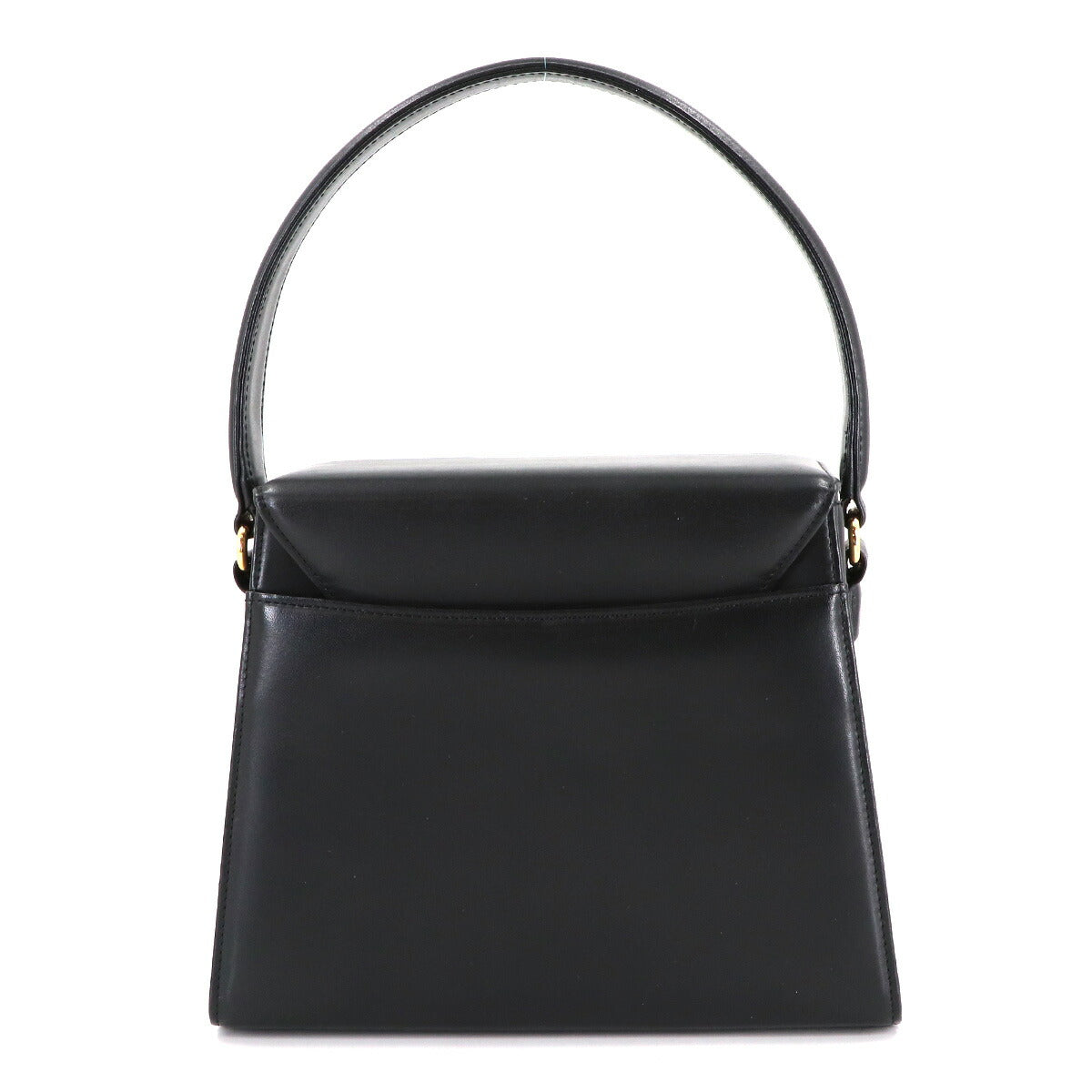 Hand Bag Leather Black Square Purse