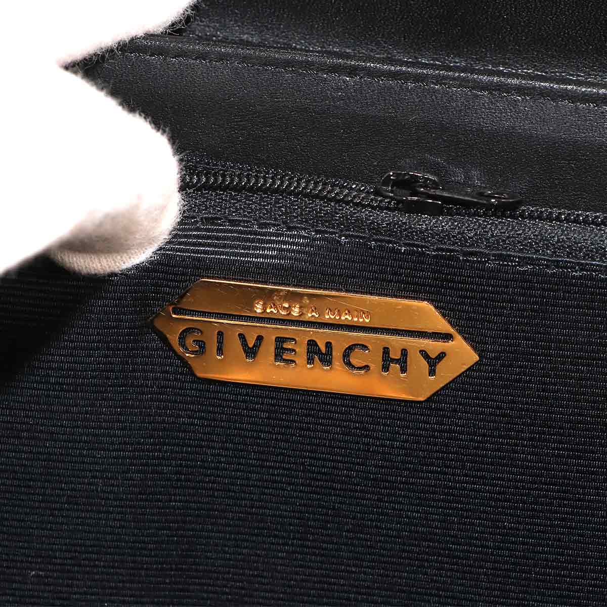 Hand Bag Leather Black Square Purse