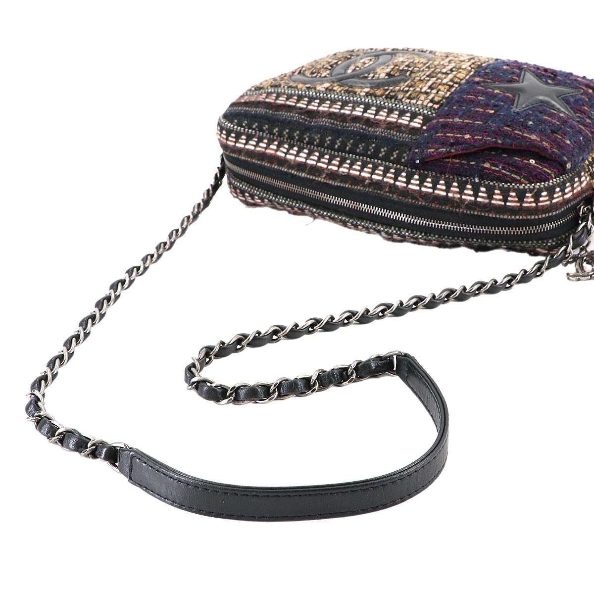 CC Chain Shoulder Bag Tweed Multicolor Purse