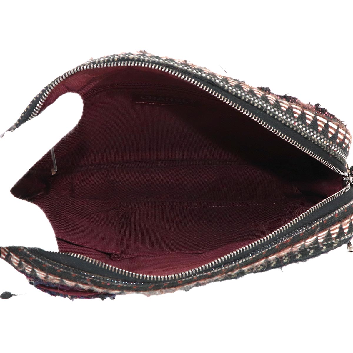 CC Chain Shoulder Bag Tweed Multicolor Purse