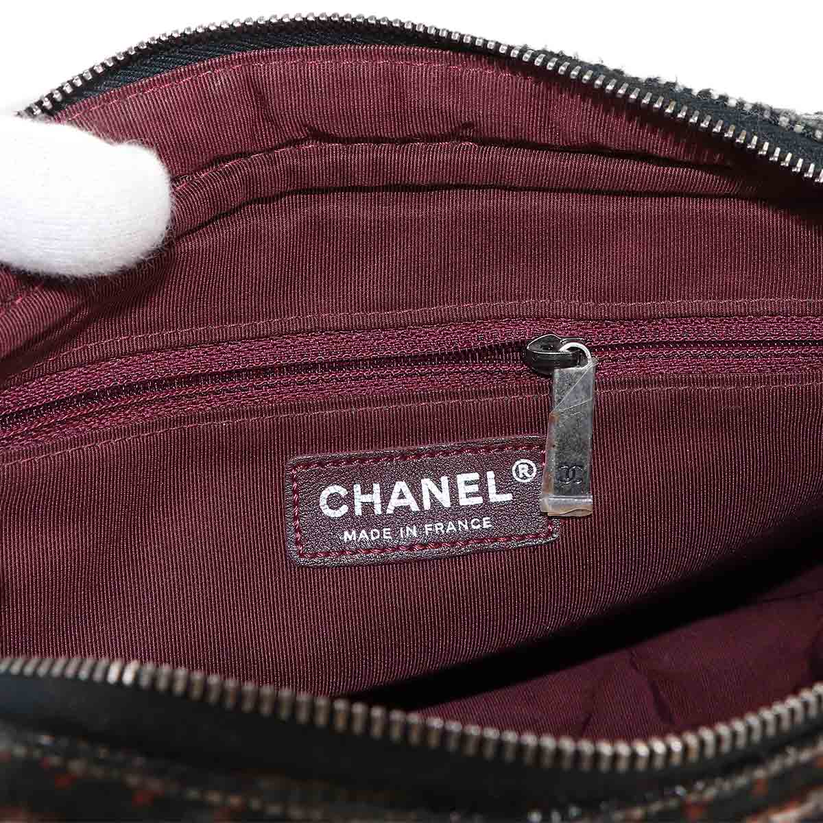 CC Chain Shoulder Bag Tweed Multicolor Purse