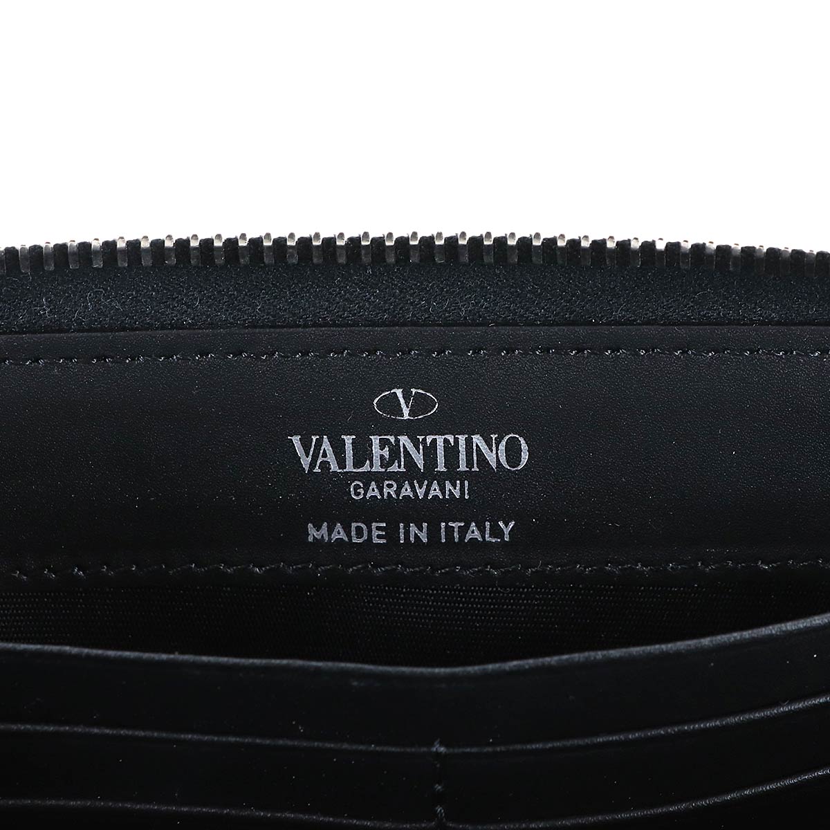 VLTN Logos Zipped Around Long Wallet Leather Black