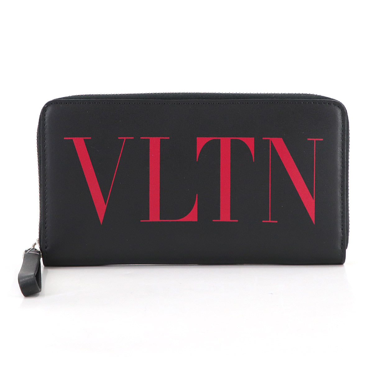 VLTN Logos Zipped Around Long Wallet Leather Black