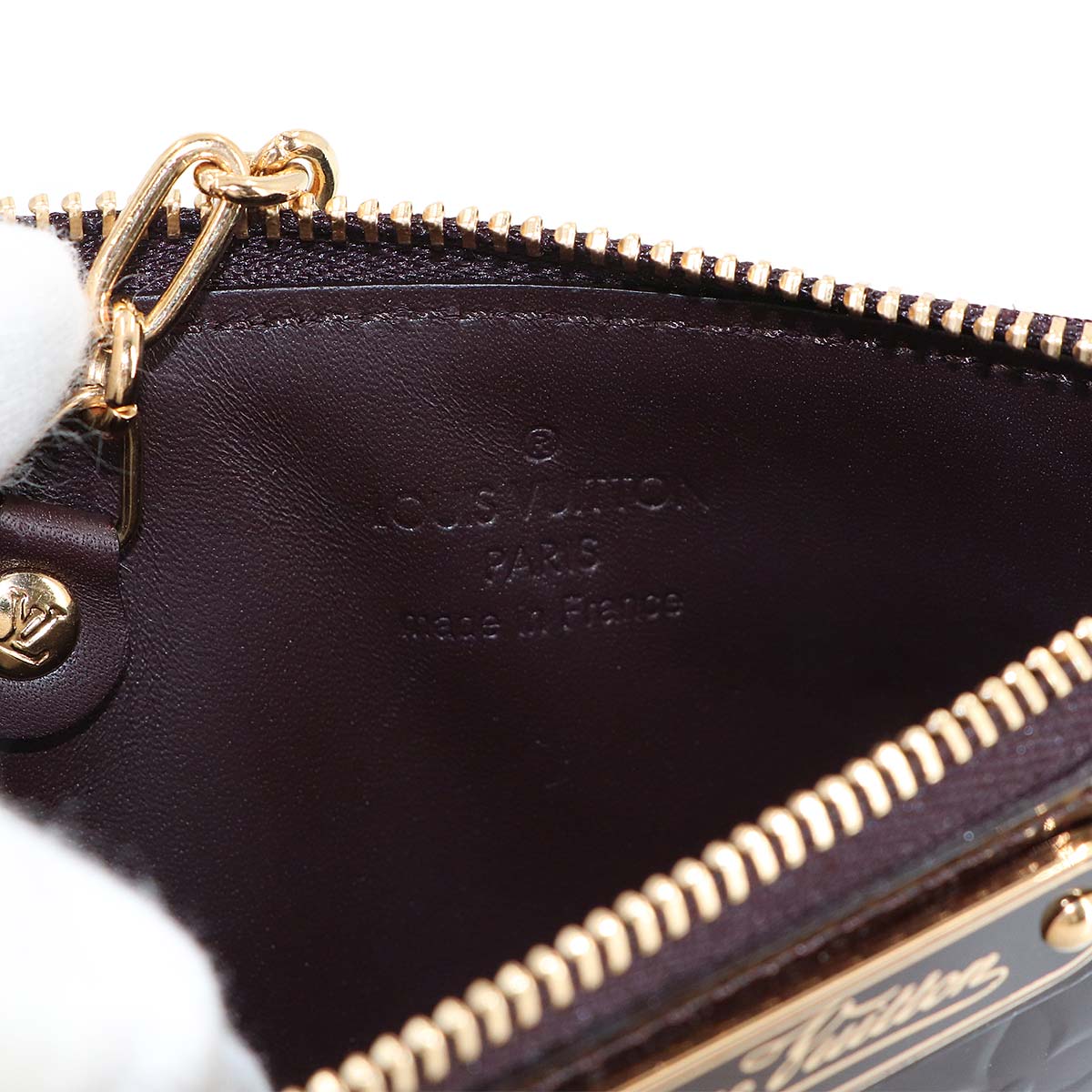 Monogram Vernis Pochette Cles NM Coin Case Amarante