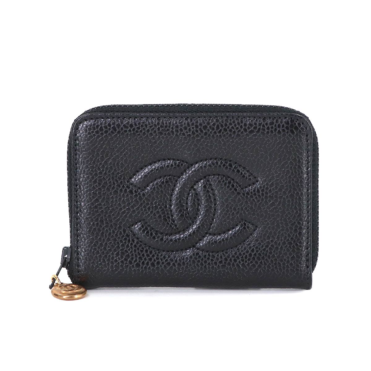 Zip around 6 Key Case Leather Black Vintage Accessory