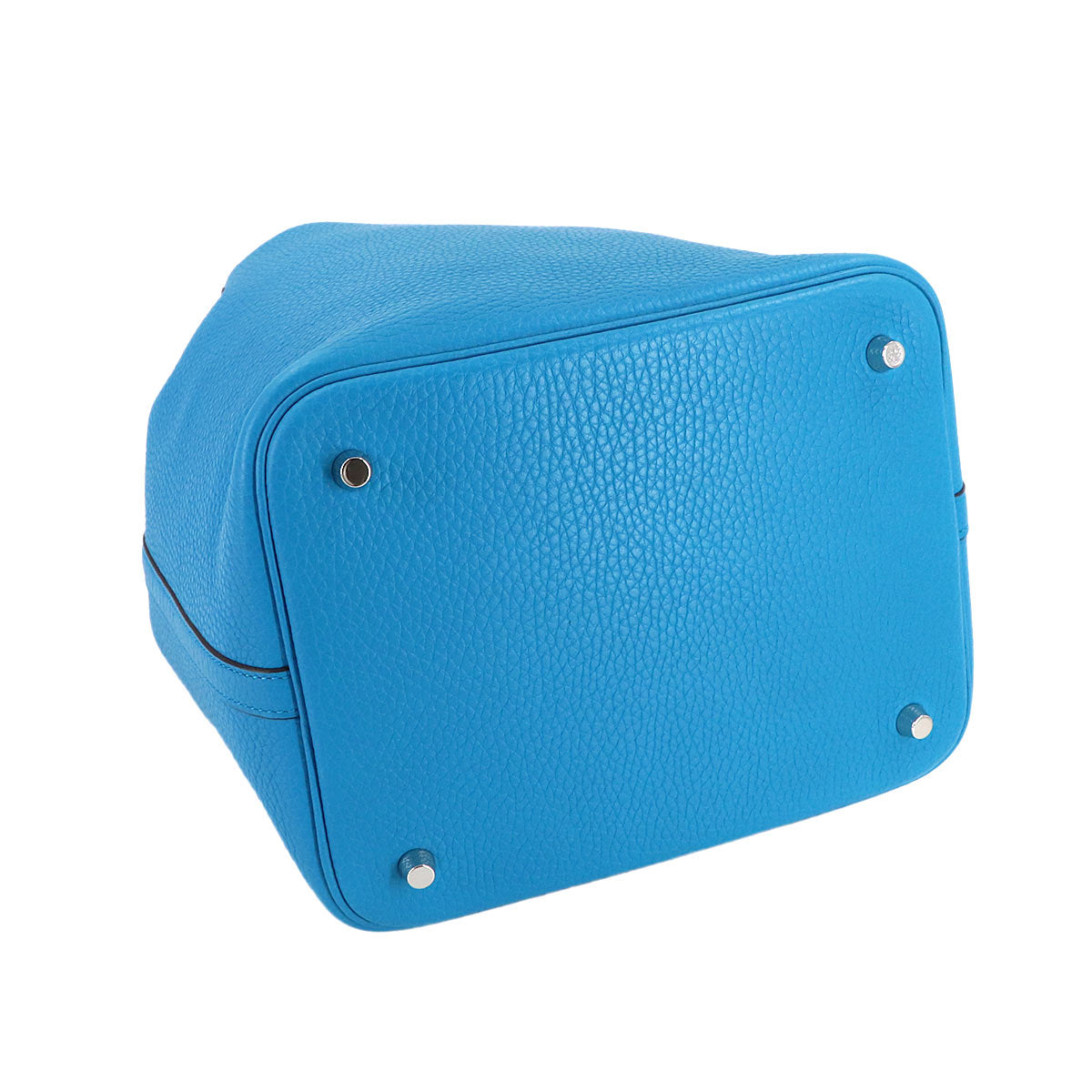 Picotin Lock MM Hand Bag Taurillon Clemence Blue Zanzibar X