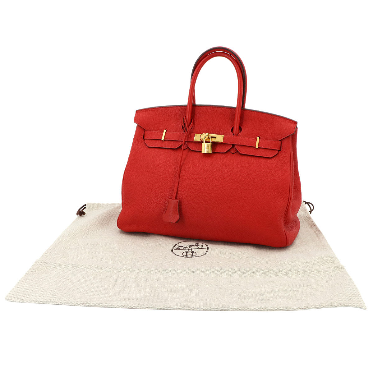 Birkin 35 Togo Vermillon Hand Bag Red