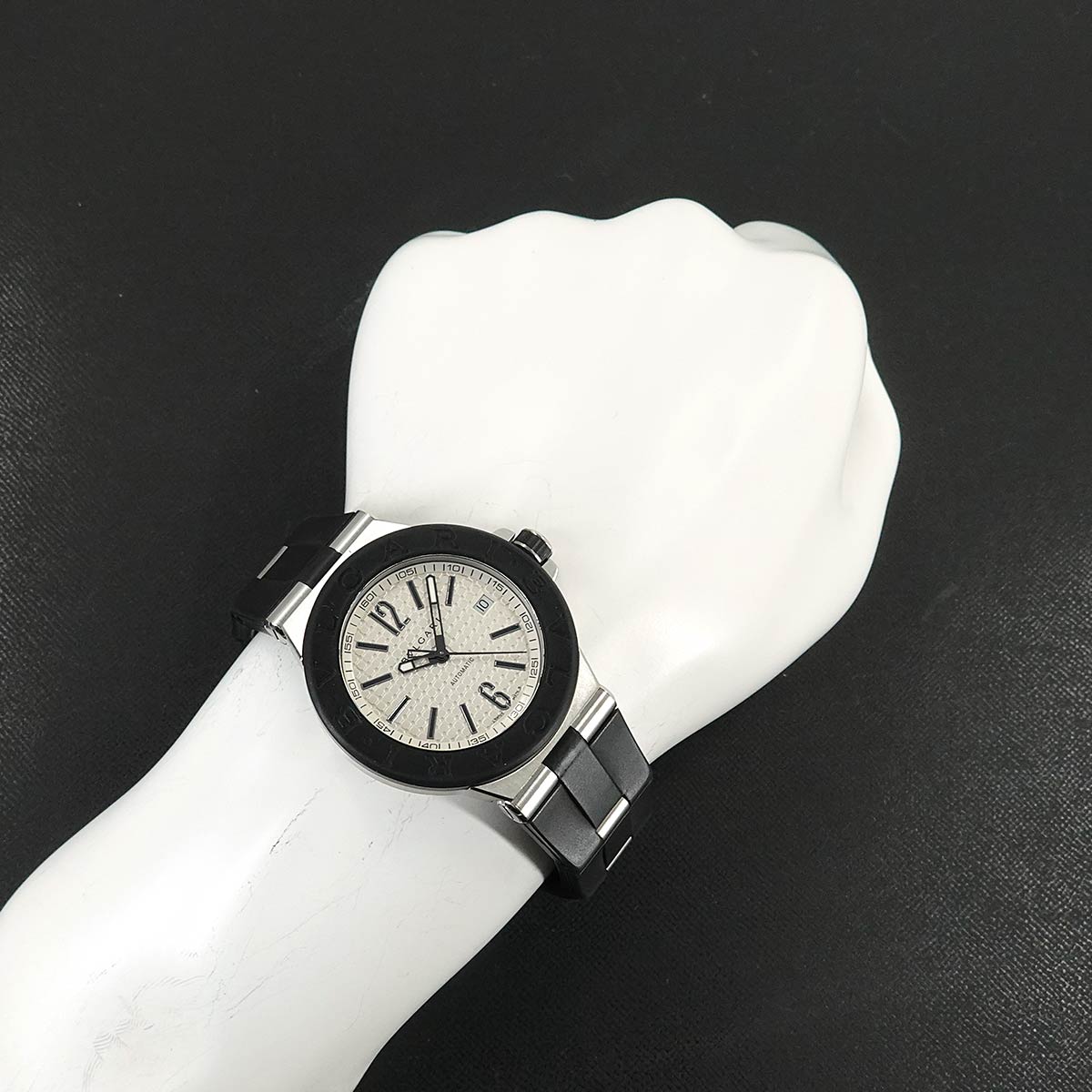 Diagono DG40SV Automatic Rubber Silver Dial Mens Watch