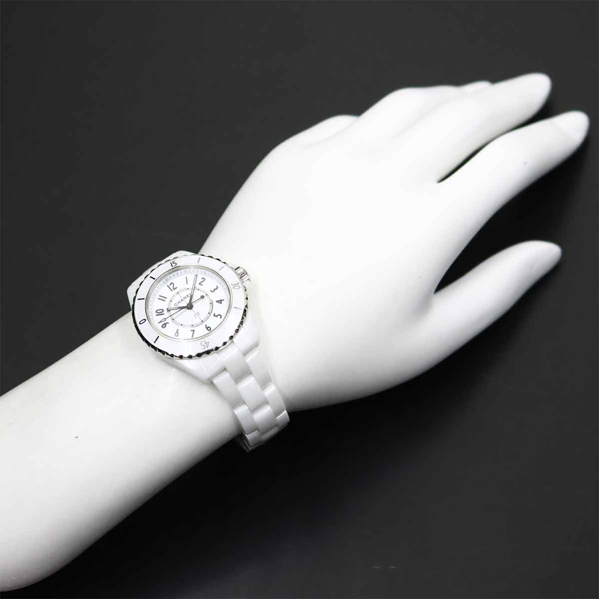J12 33mm H5698 Ceramic Quartz White Dial Ladies Watch