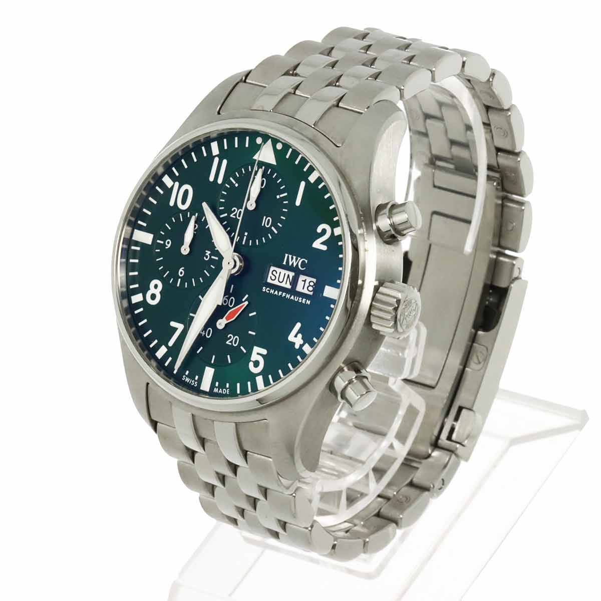 Pilot Watch Chronograph IW388104 Automatic Green Dial Mens