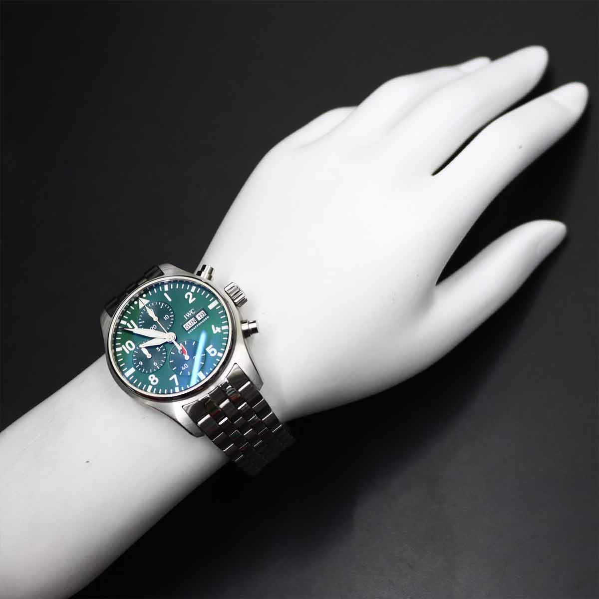 Pilot Watch Chronograph IW388104 Automatic Green Dial Mens