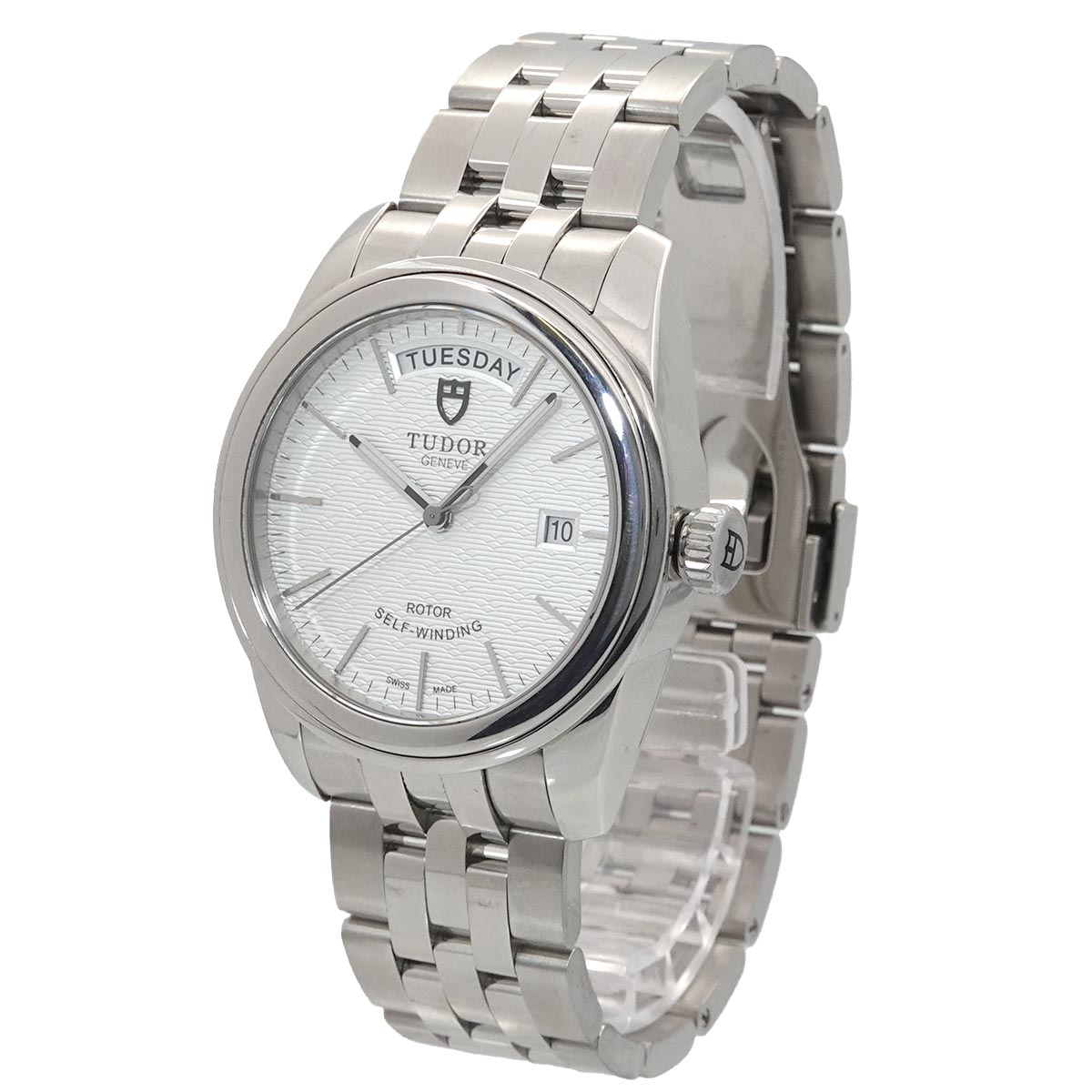 Glamour Date Day 56000 Automatic Silver Dial Mens Watch