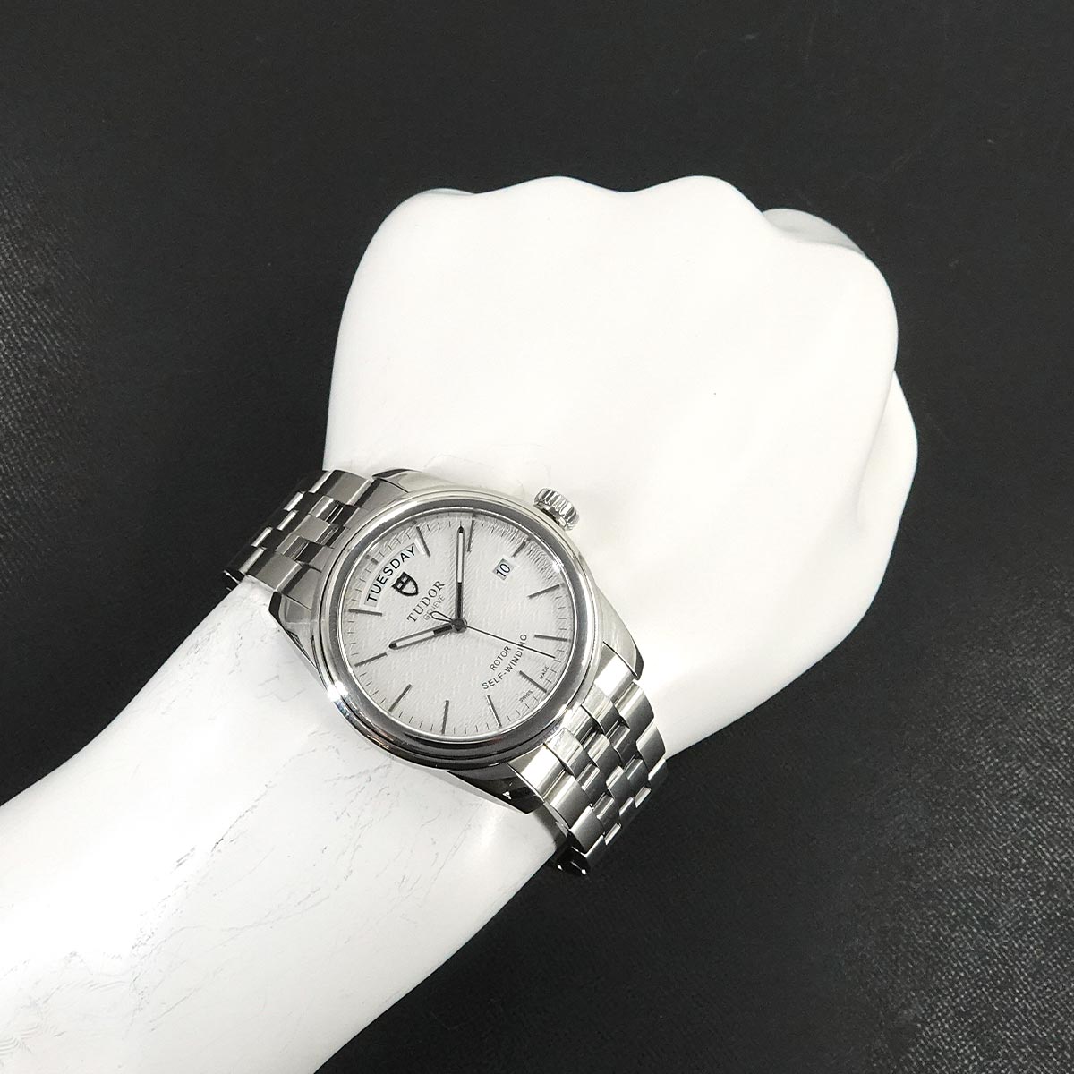 Glamour Date Day 56000 Automatic Silver Dial Mens Watch