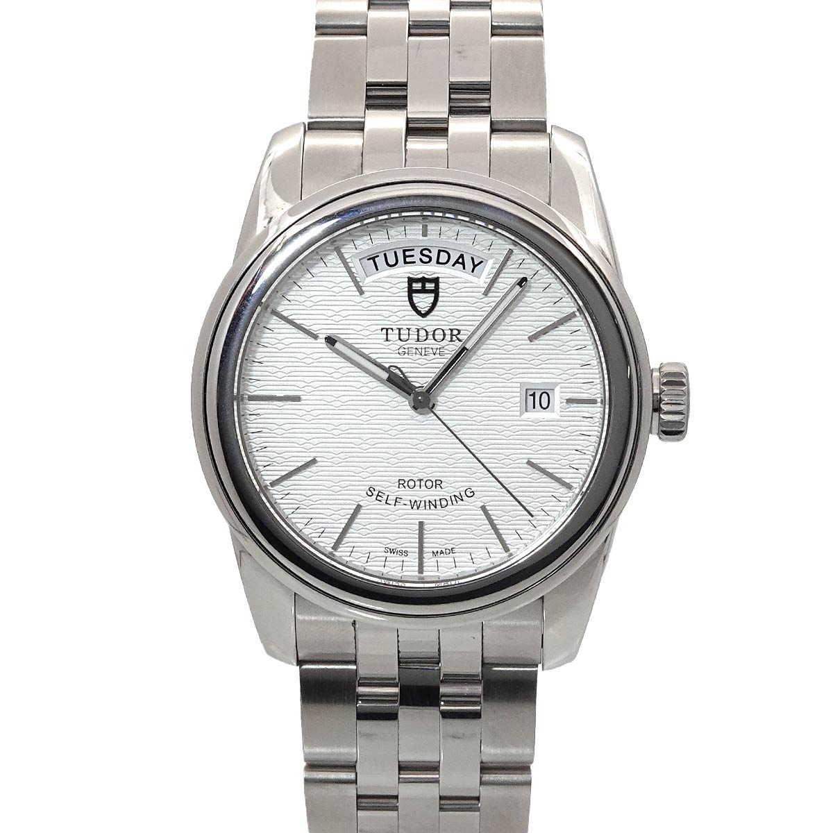 Glamour Date Day 56000 Automatic Silver Dial Mens Watch