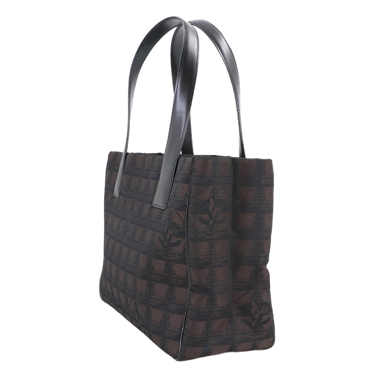 New Travel Line Tote PM Bag Nylon Jacquard Leather Brown A20457