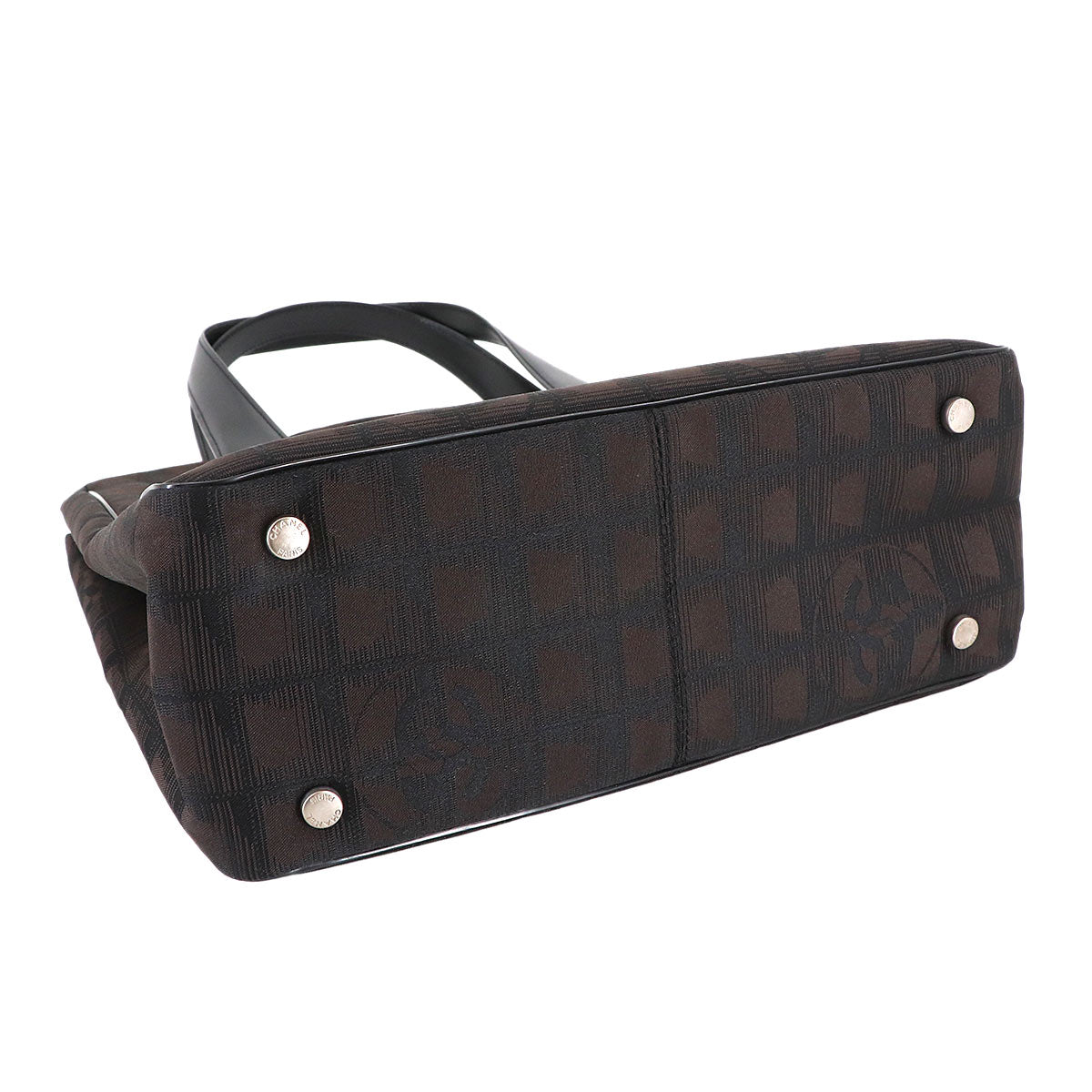 New Travel Line Tote PM Bag Nylon Jacquard Leather Brown A20457