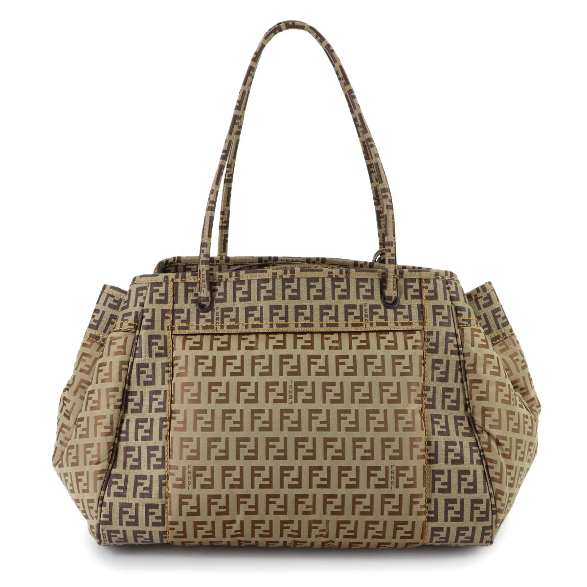 Zucchino Tote Bag PVC Nylon Beige Brown 8BN174 Purse