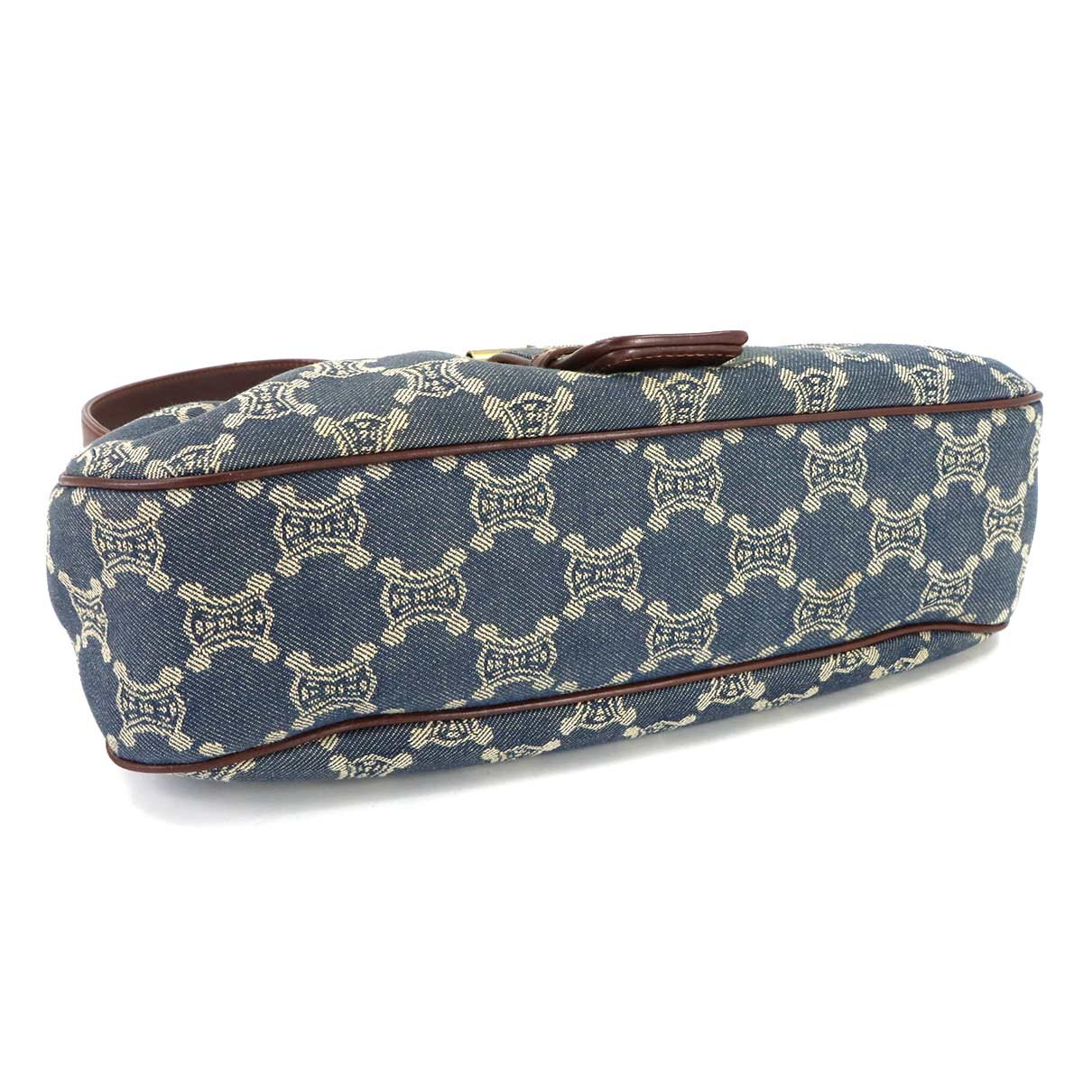 Macadam Shoulder Bag Denim Leather Blue Brown Purse
