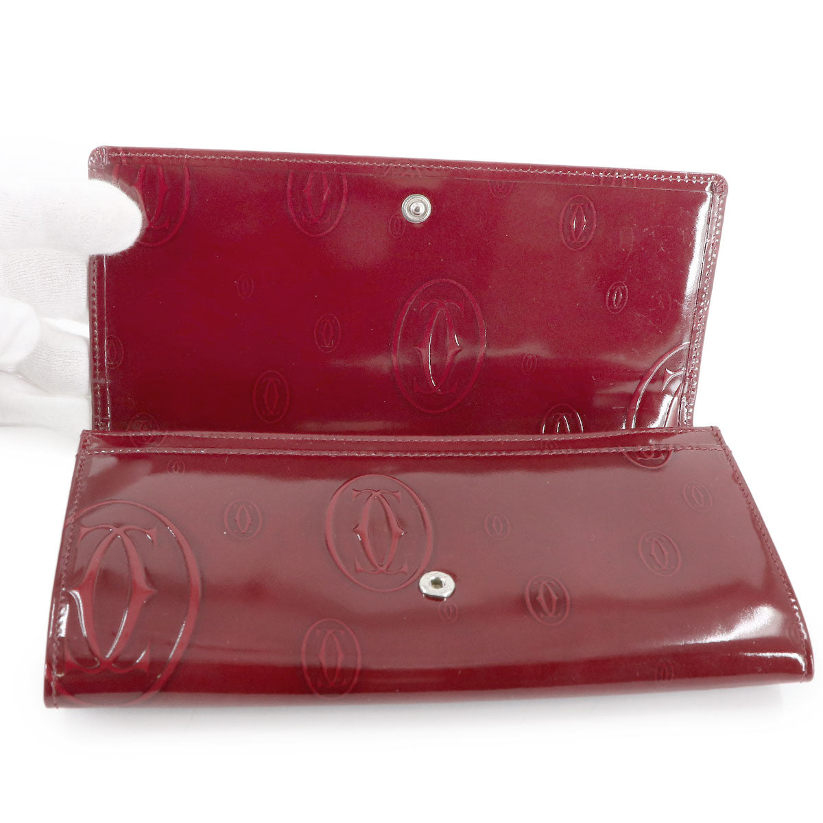 Happy Birthday Long Wallet Patent Leather Bordeaux