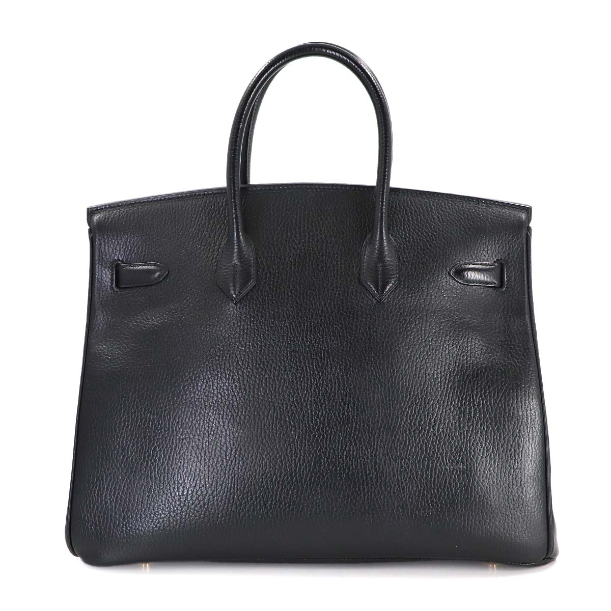 Birkin 35 Ardennes Leather Black Hand Bag Vintage Purse