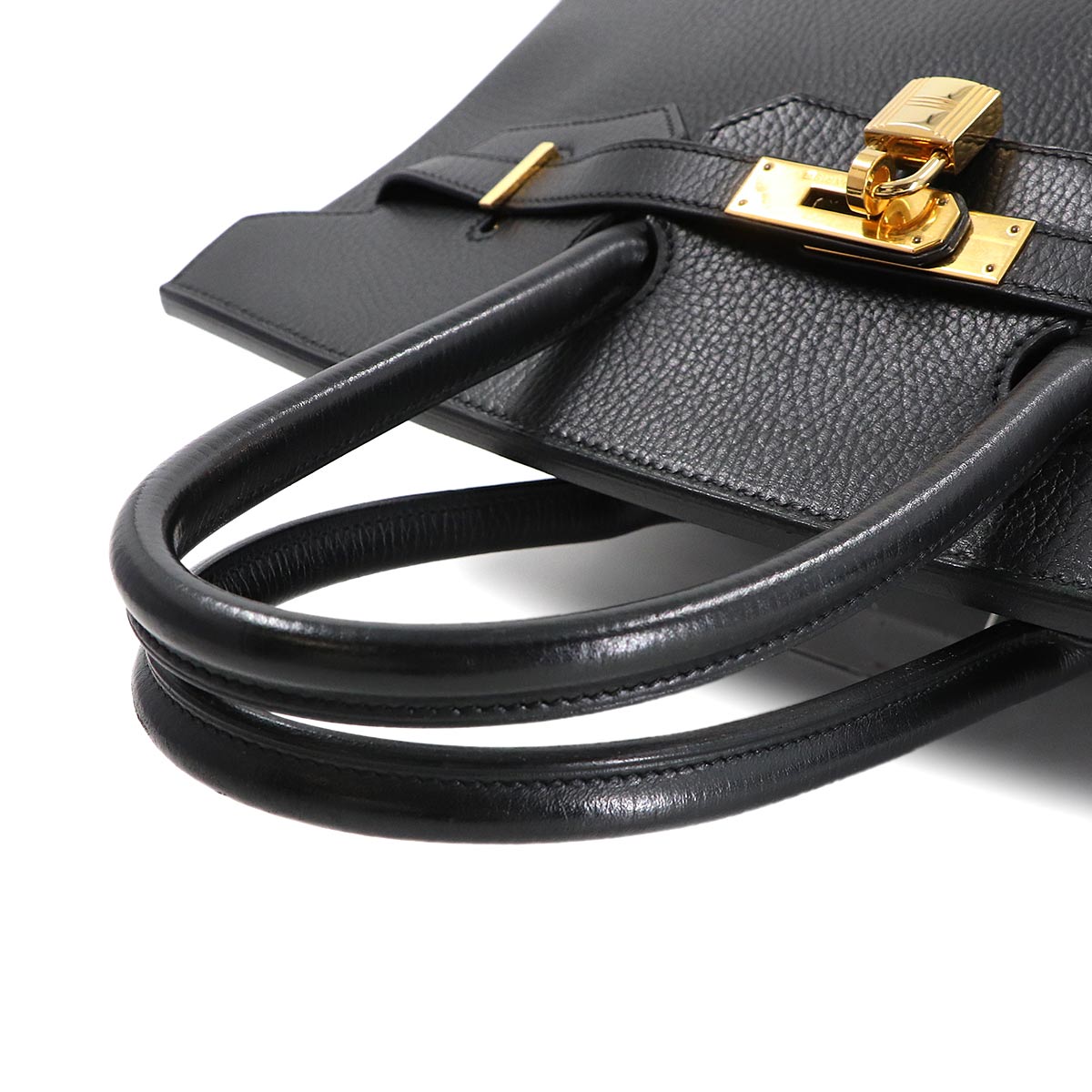 Birkin 35 Ardennes Leather Black Hand Bag Vintage Purse