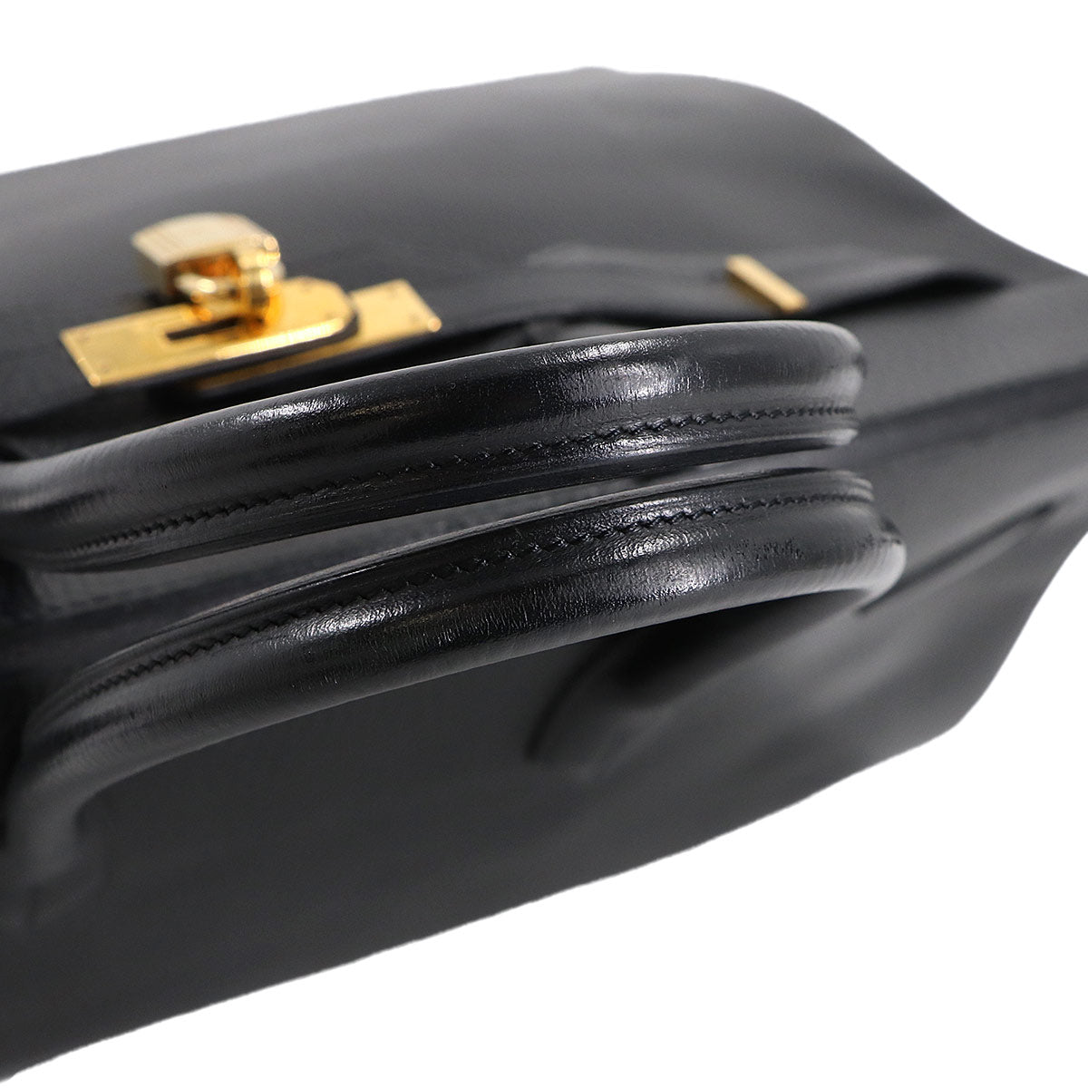 Birkin 35 Ardennes Leather Black Hand Bag Vintage Purse