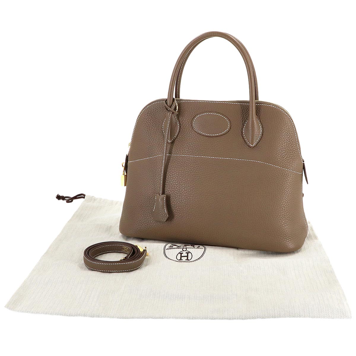 Bolide 31 2way Hand Shoulder Bag Taurillon Clemence Etoupe