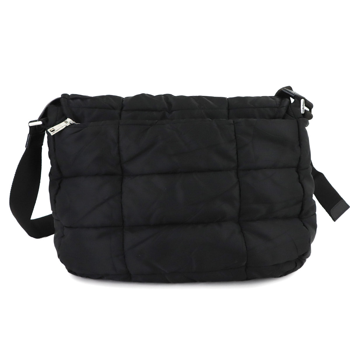 Quilting Shoulder Bag Nylon Black Purse