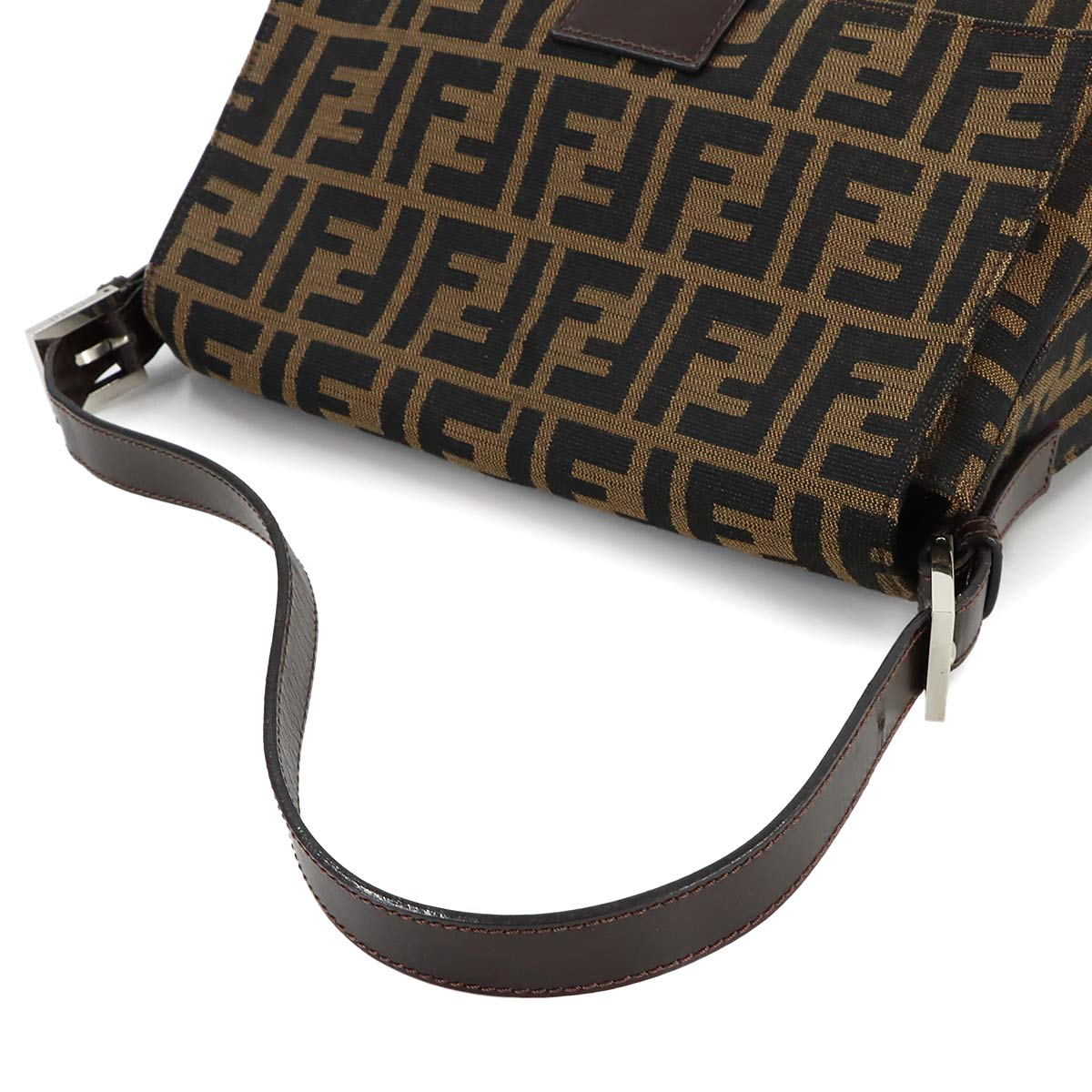 Zucca Mamma Baguette Shoulder Bag Canvas Leather Brown 26325