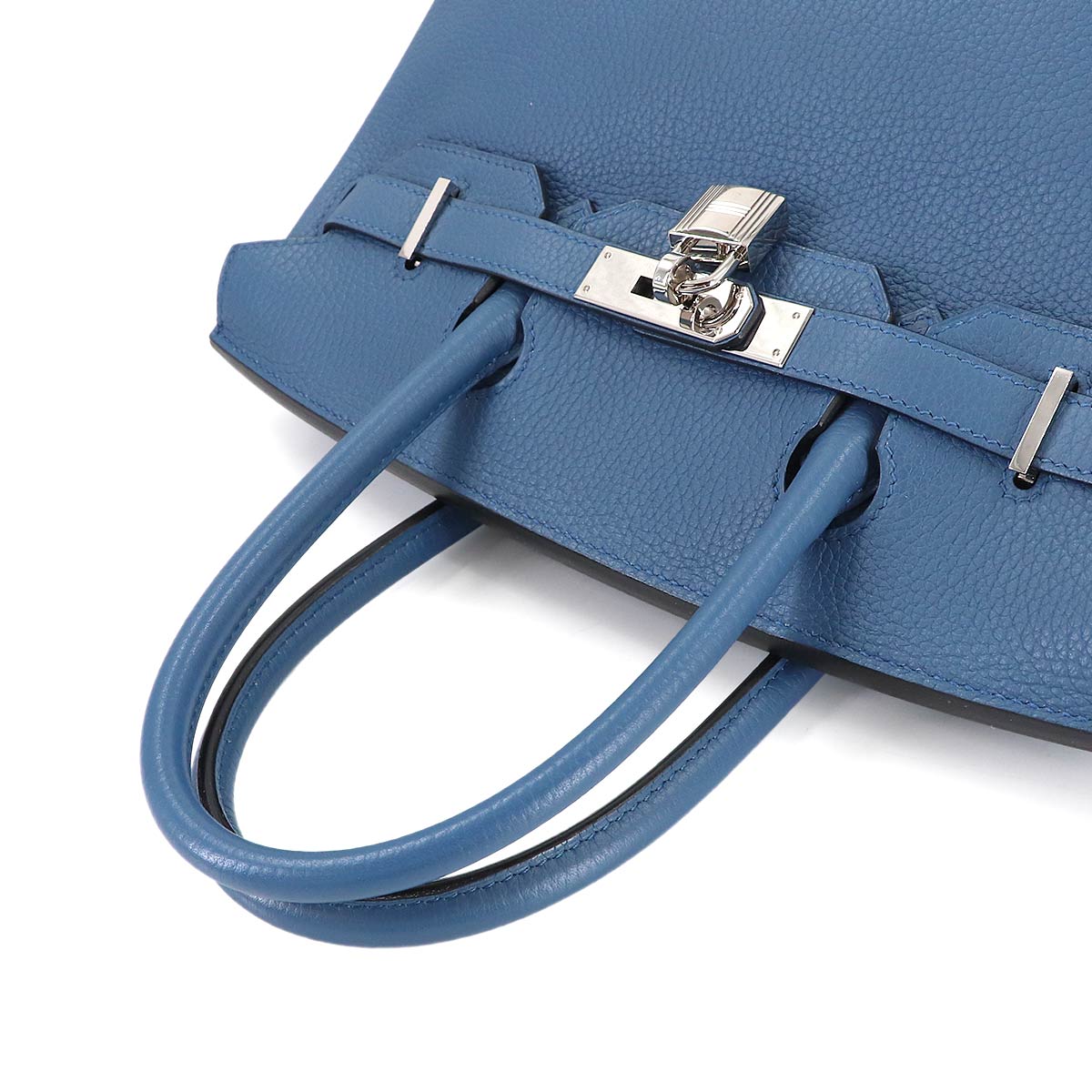 Birkin 30 Taurillon Clemence Bleu Agate Hand Bag Purse