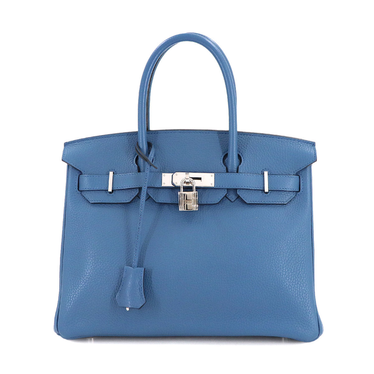 Birkin 30 Taurillon Clemence Bleu Agate Hand Bag Purse