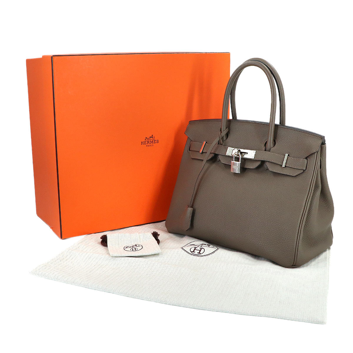 Birkin 30 Hand Bag Veau Togo Toupe Brown Purse