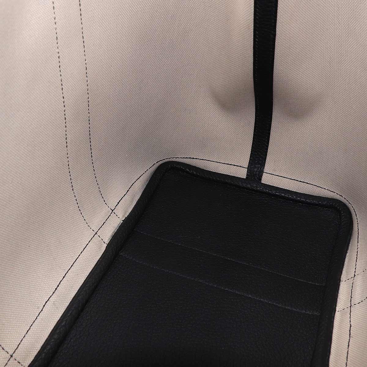 Garde Party PM Tote Bag Toile H Negonda Ecru Black