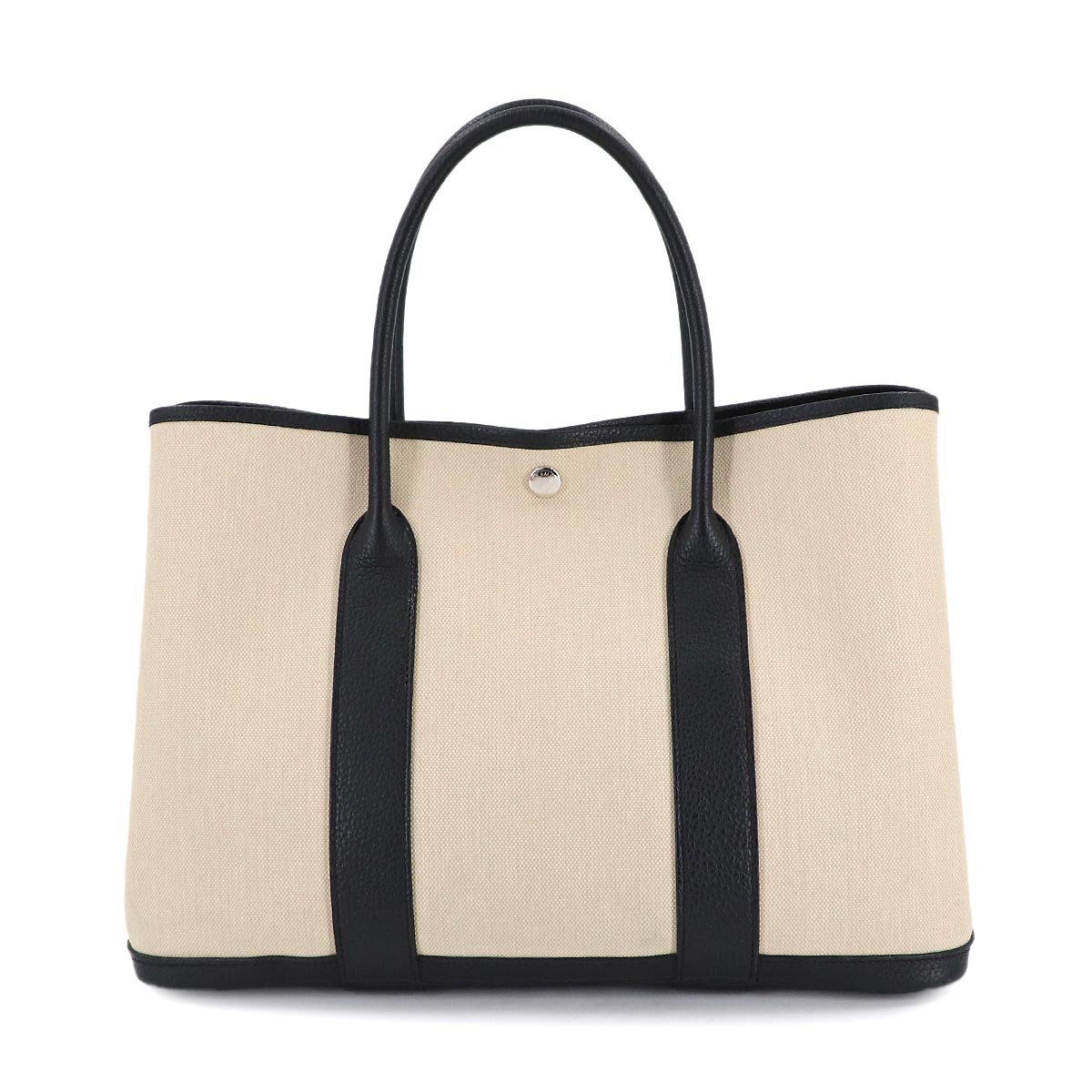 Garde Party PM Tote Bag Toile H Negonda Ecru Black