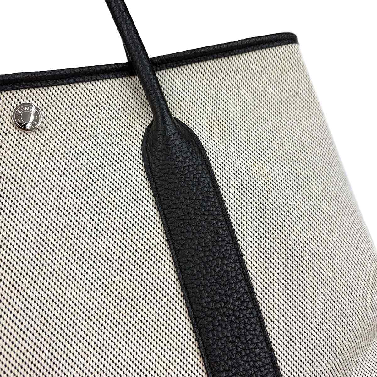 Garden Party PM Tote Bag Twill H Negonda Ecru Black