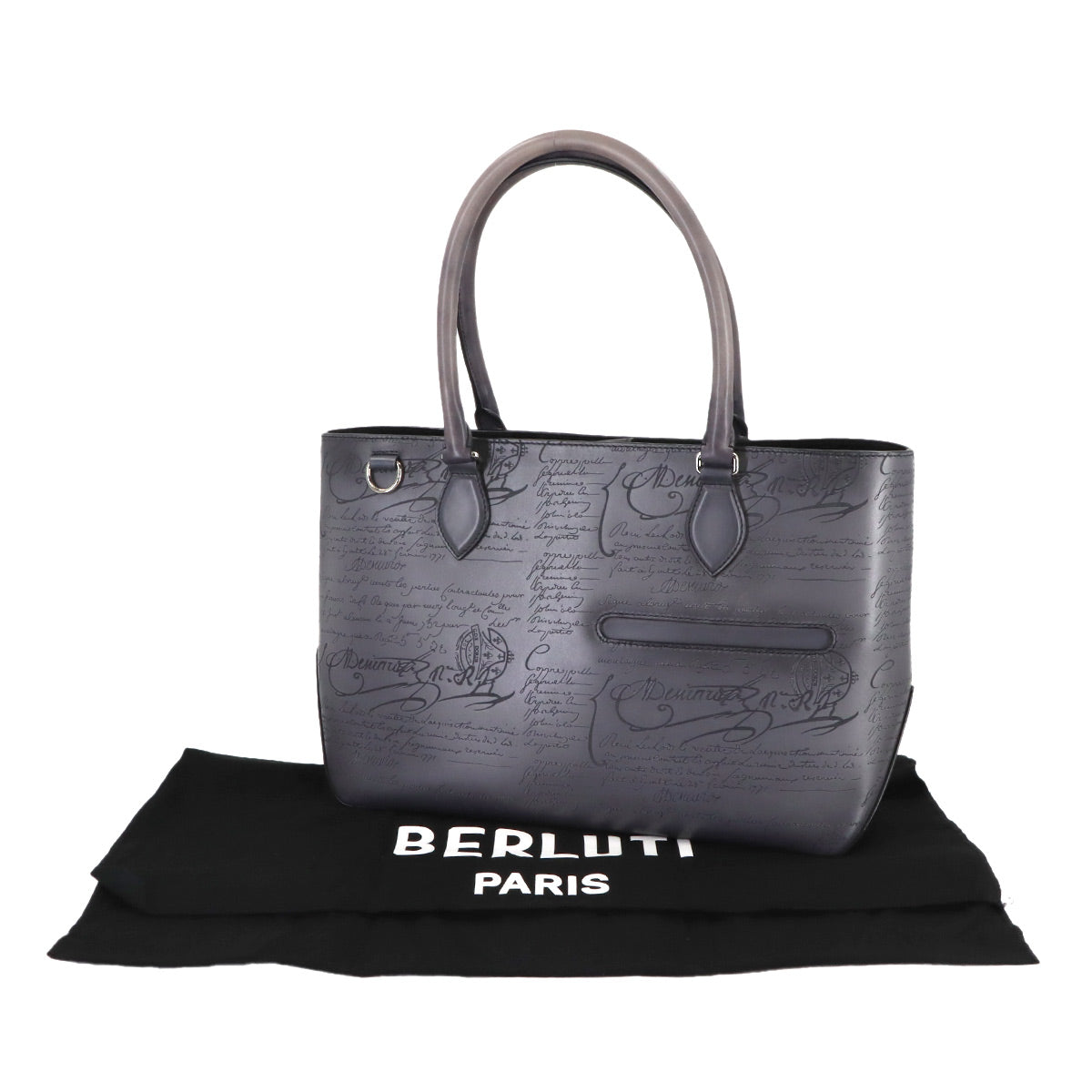 Calligraphy Toujours Mini Tote Bag Gray Purse