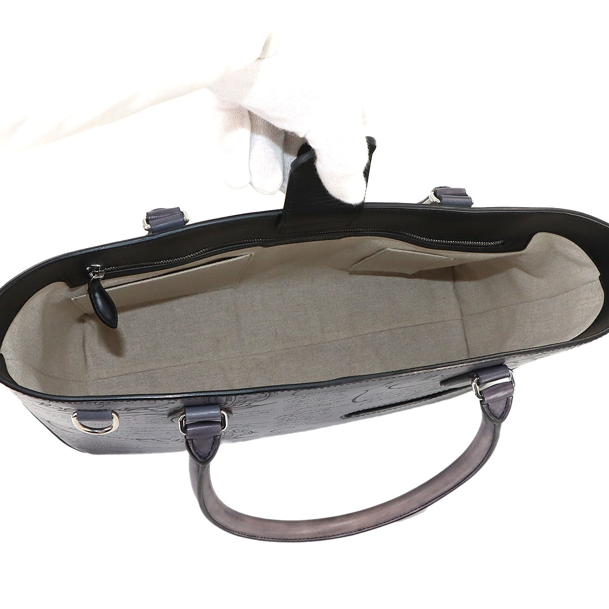 Calligraphy Toujours Mini Tote Bag Gray Purse
