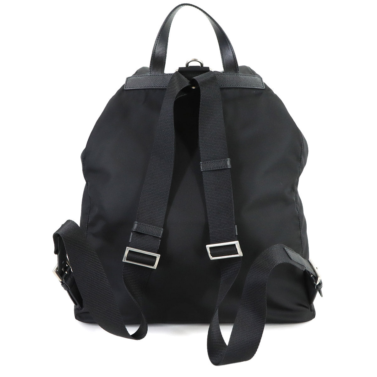 Backpack Nylon Saffiano Leather Nero Black 2VZ110 Purse