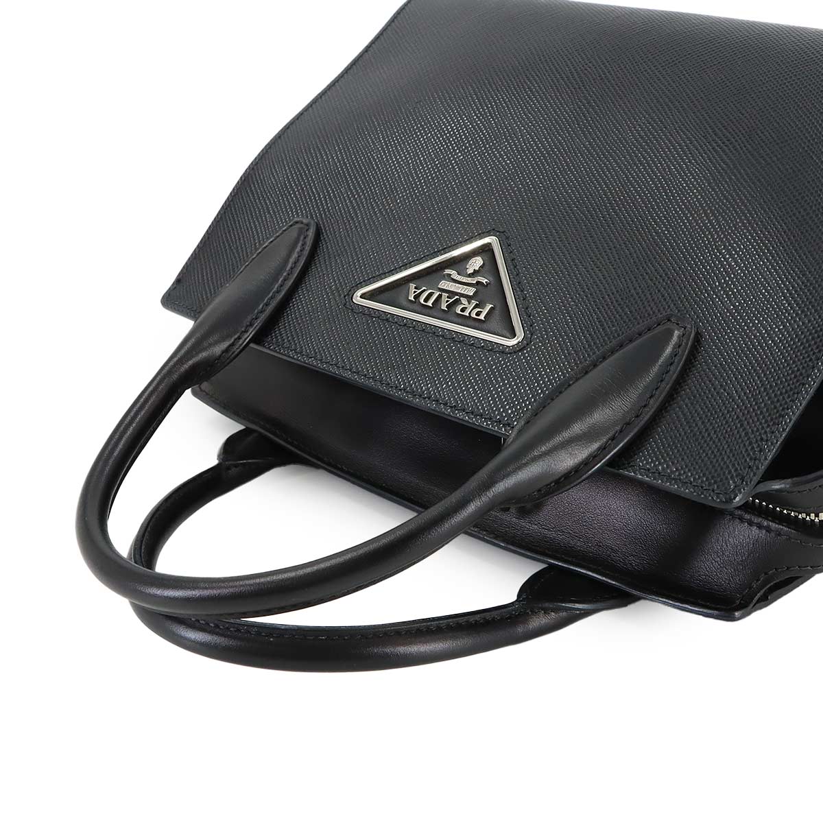 2way Hand Shoulder Bag Saffiano Leather Nero 1BA297 Black Purse