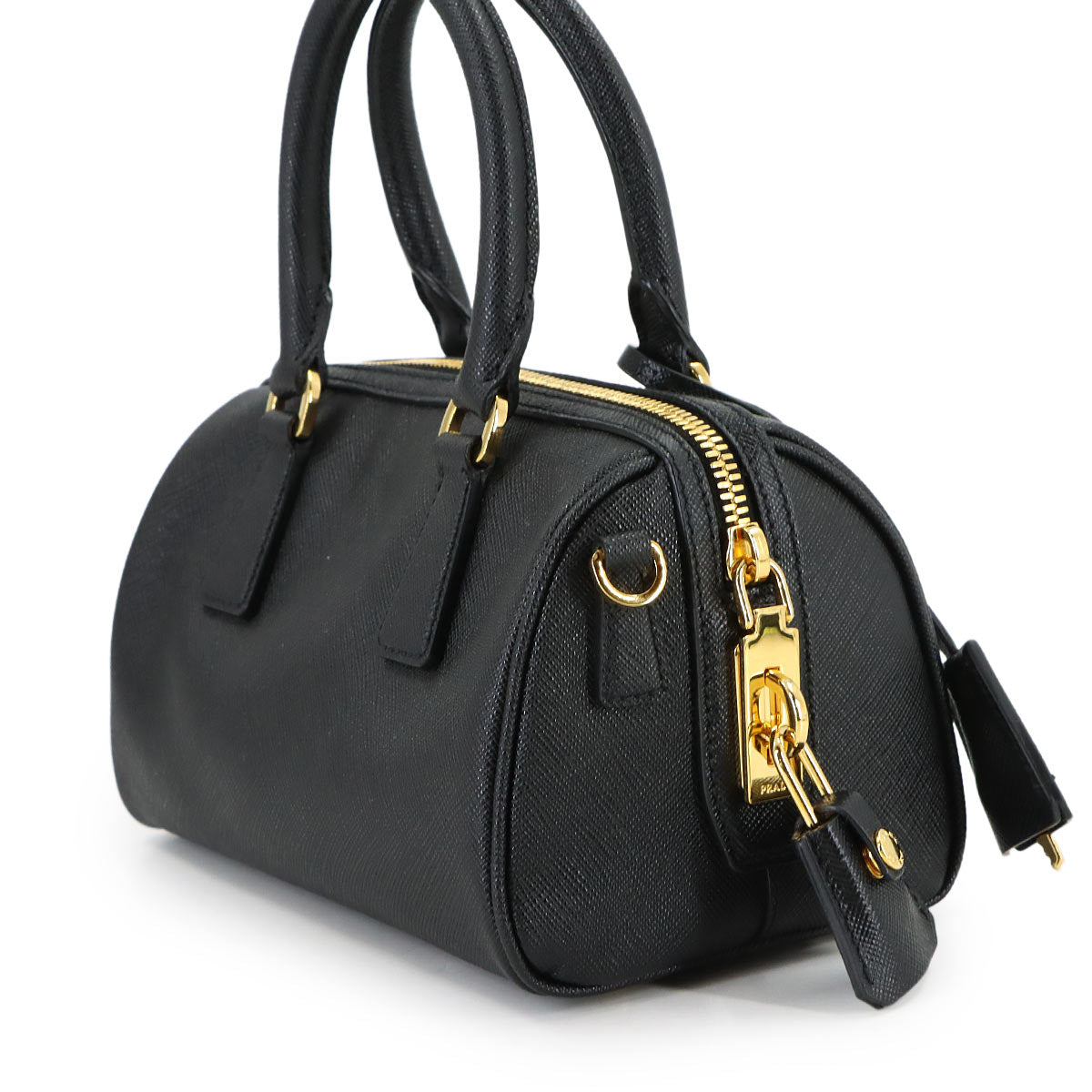Hand Shoulder Bag Saffiano leather Black 1BB846 Purse
