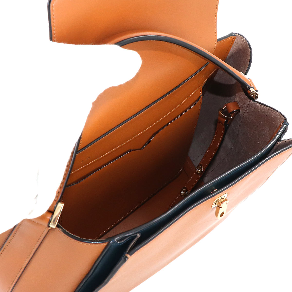 Brera Medium Hand Shoulder Bag Leather Brown Purse