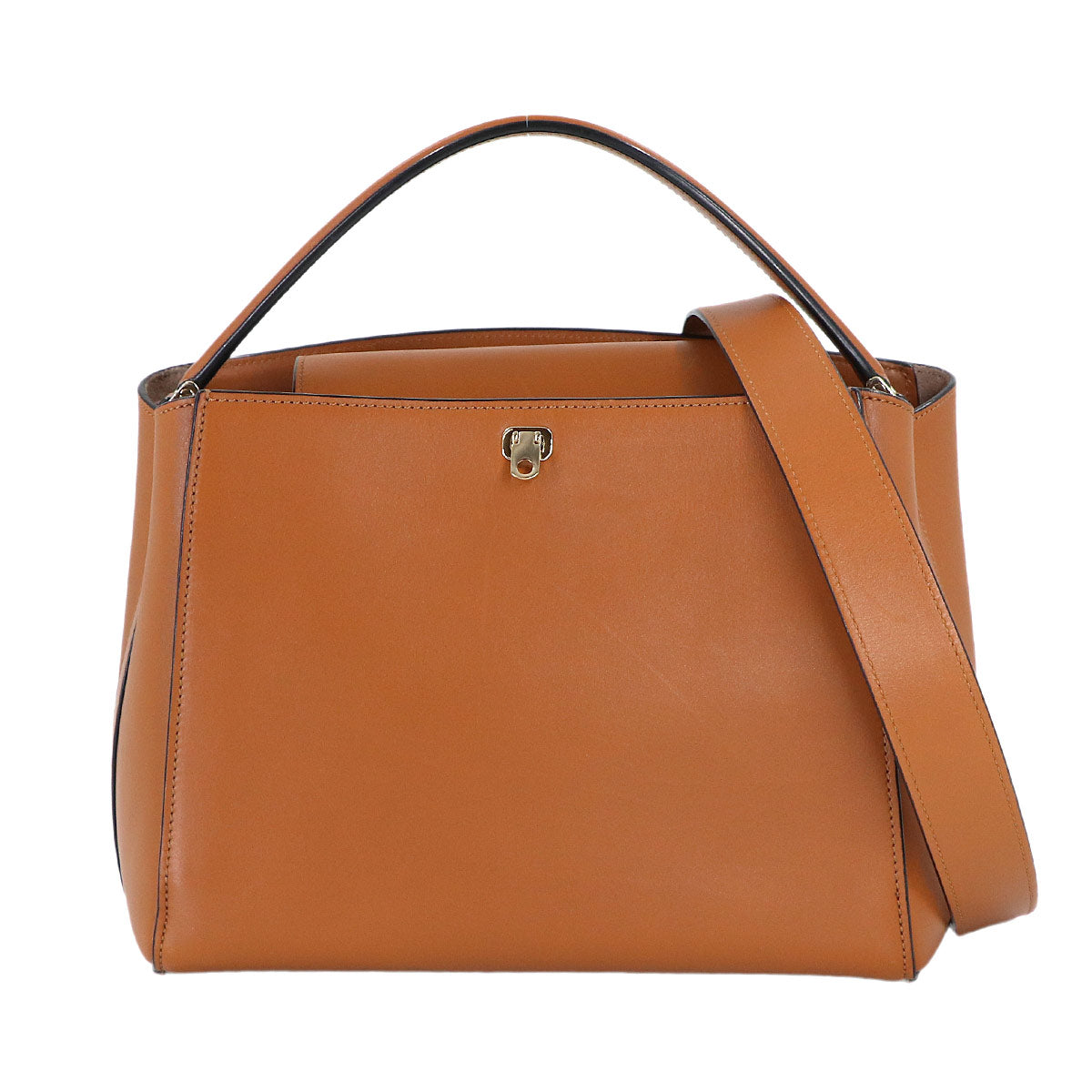 Brera Medium Hand Shoulder Bag Leather Brown Purse